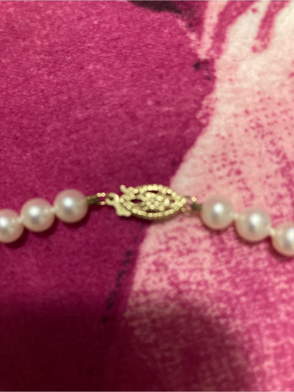 Classic White Cultured Pearl Necklace with 14k Gold Clasp Women Jewelry - Picture 2 of 5